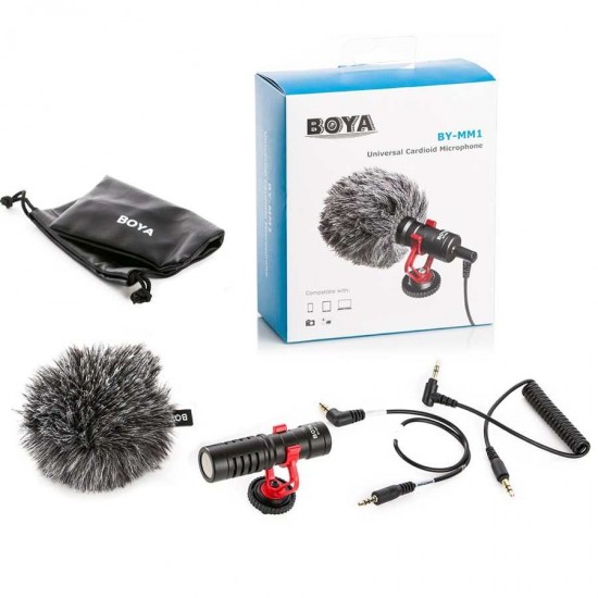 Mic BOYA BY-MM1 MM1 Compact On-Camera Video Microphone Youtube Vlogging Recording 1 Year Warranty