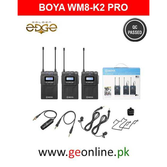 Mic BOYA BY-WM8 Pro-K2 UHF Dual-Channel Wireless Lavalier System 1 Year Warranty