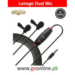 Mic LENSGO LYM-DM1 Dual  Omni-directional Lavalier Video Interview Condenser Microphone with 6m Cable