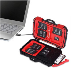 Card Reader 3. 0 + Cards Hard Case By Lynca With OTG Support 5Gbps Card Reader 3. 0 + Cards Hard Case By Lynca With OTG Support 5Gbps