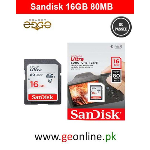 Memory Card SanDisk 16GB Card 80MB/Sec  