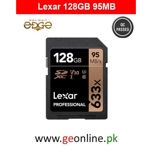 Memory Card Lexar Professional 633x 128GB SDXC UHS-I/U3 Card (Up to 95MB/s Read)