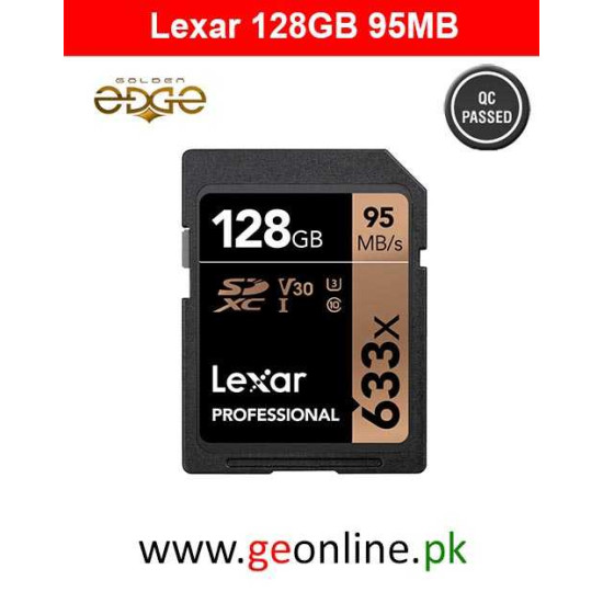 Memory Card Lexar Professional 633x 128GB SDXC UHS-I/U3 Card (Up to 95MB/s Read)