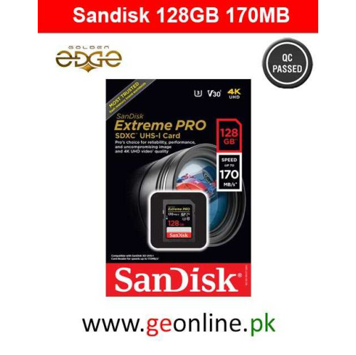 Memory Card SanDisk 128GB 170MB/Sec UHD Ultra HD 4K SD Memory Card SanDisk 128GB 170MB/Sec UHD Ultra HD 4K SD