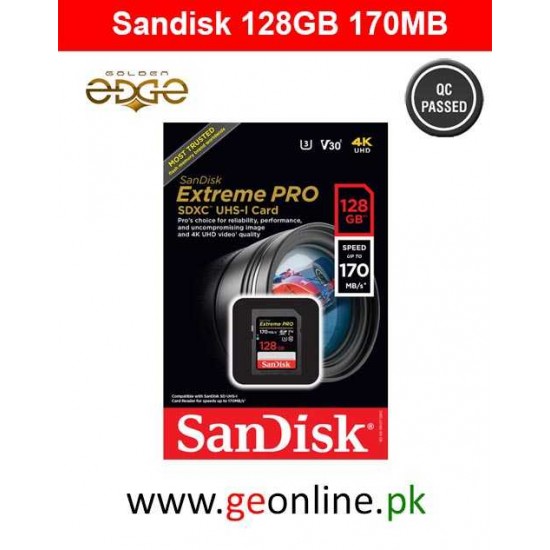 Memory Card SanDisk 128GB 170MB/Sec UHD Ultra HD 4K SD