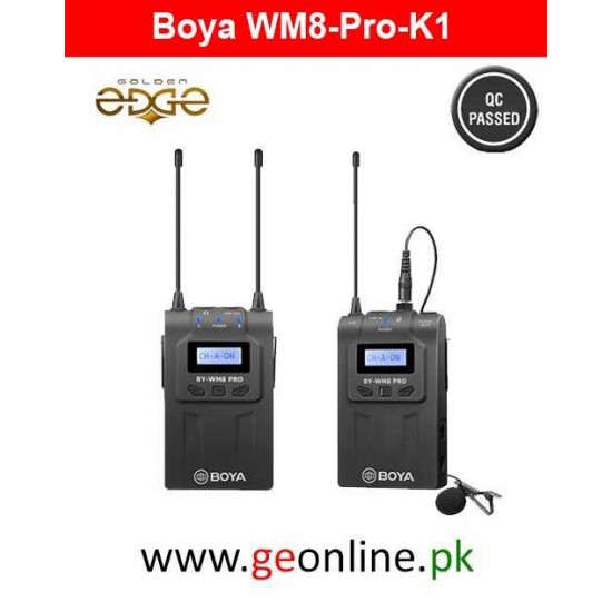 Mic BOYA -WM8 Pro-K1 UHF Wireless Microphone System 48 Channels Mono/Stereo Mode LCD Display 100M Effective Range for Canon Nikon Sony DSLR Cameras Camcorders