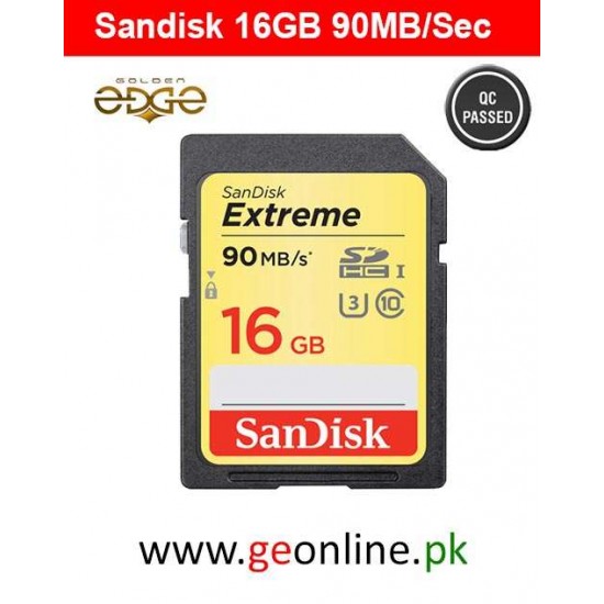 Memory Card SanDisk 16GB Extreme UHS-I SDHC Memory Card 90MB/sec