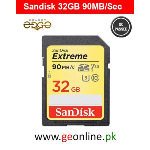Memory Card SanDisk 32GB Extreme UHS-I SDHC Memory Card 90MB/sec Memory Card SanDisk 32GB Extreme UHS-I SDHC Memory Card 90MB/sec